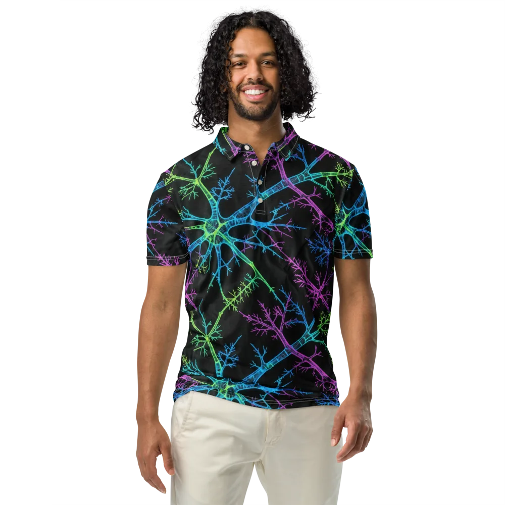 Ultraviolet Branch on Men's Slim Fit Polo Shirt — Front
