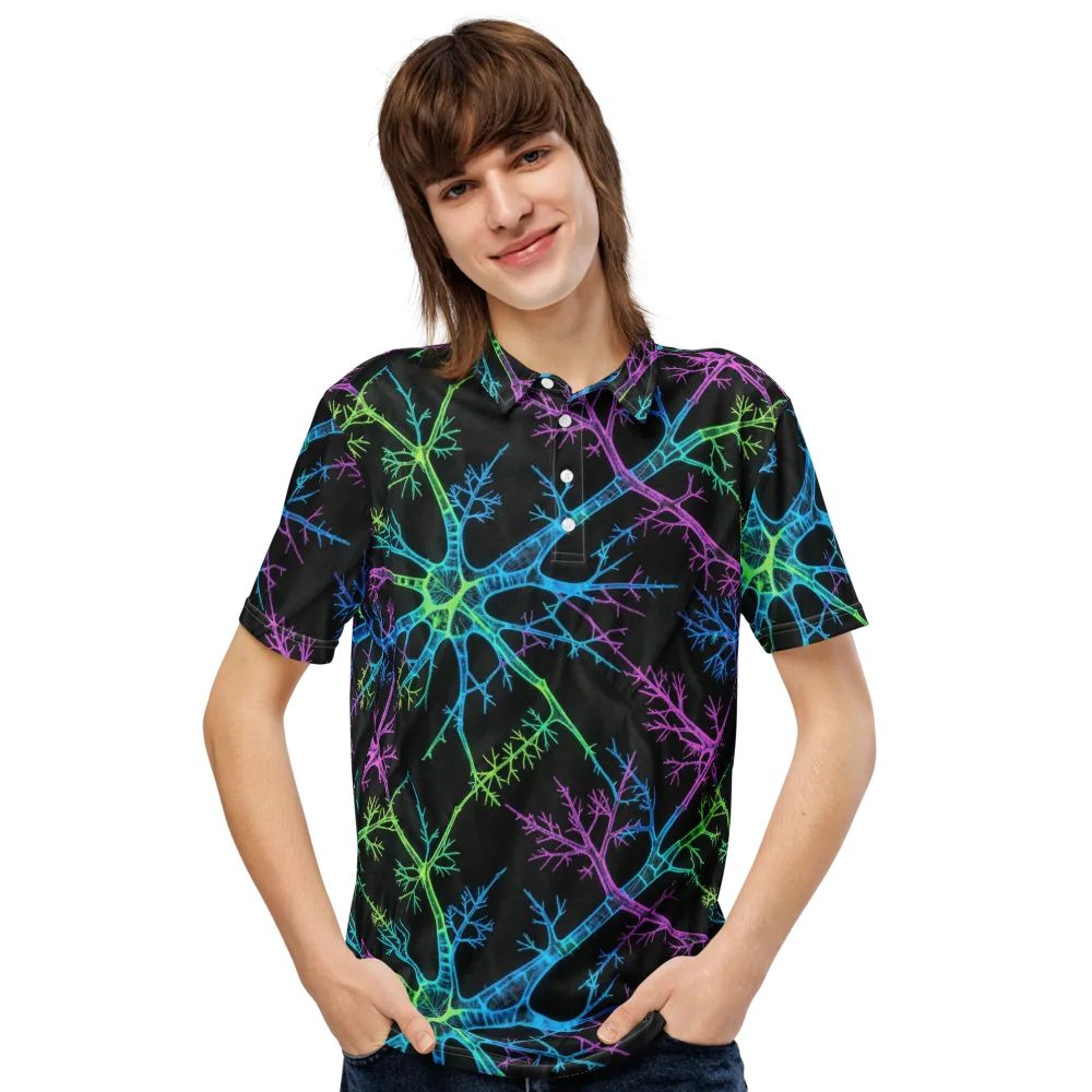 Ultraviolet Branch on Men's Slim Fit Polo Shirt — Front