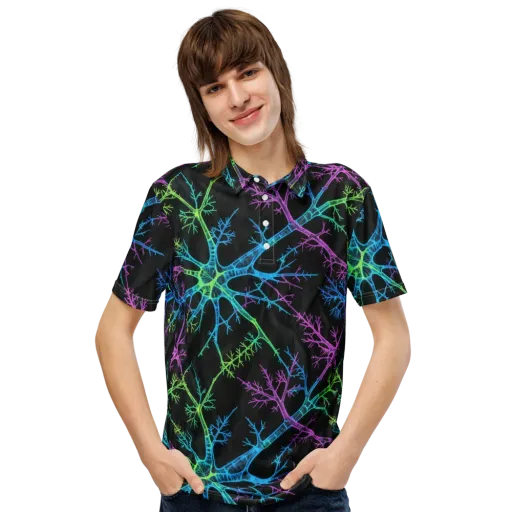 Ultraviolet Branch on a Men's Slim Fit Polo Shirt