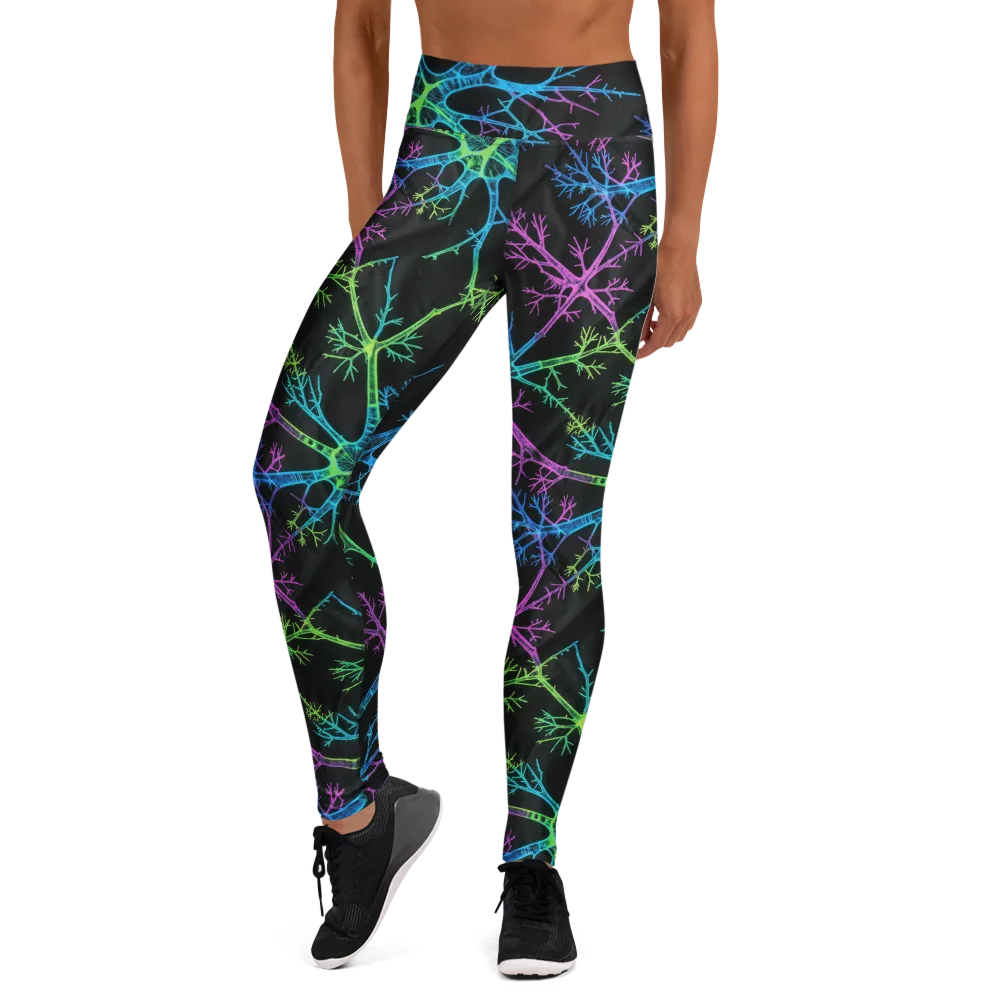 Ultraviolet Branch on Yoga Leggings — Front