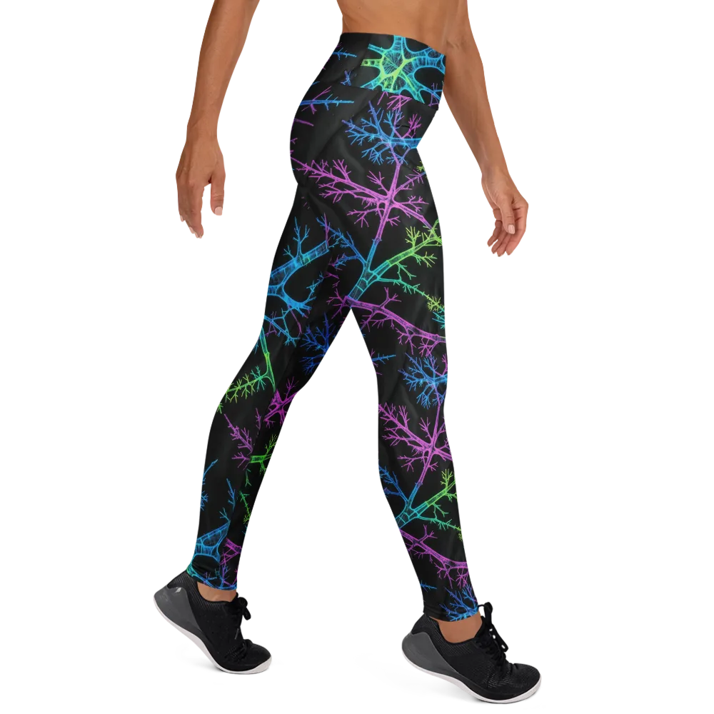 Ultraviolet Branch on Yoga Leggings — Right