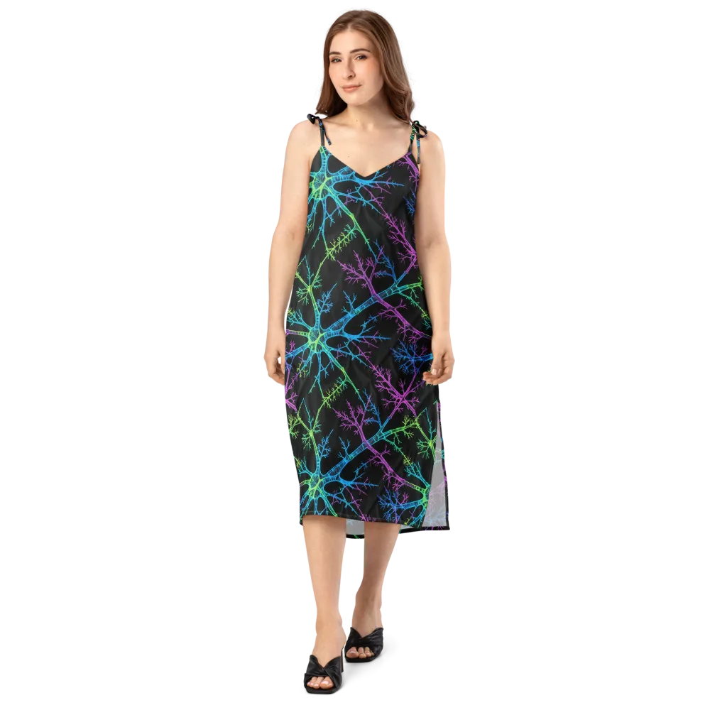 Ultraviolet Branch on Slip Dress — Front