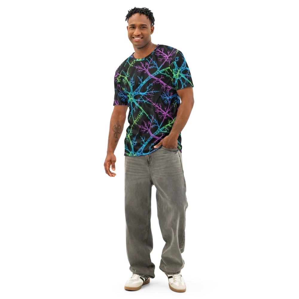 Ultraviolet Branch on Men's Cotton Crew Neck T-Shirt — Front