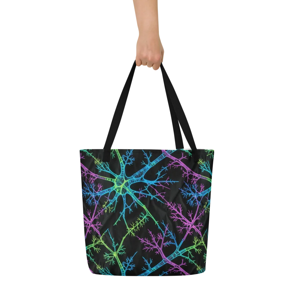 Ultraviolet Branch on Large Tote Bag W/ Pocket — Front