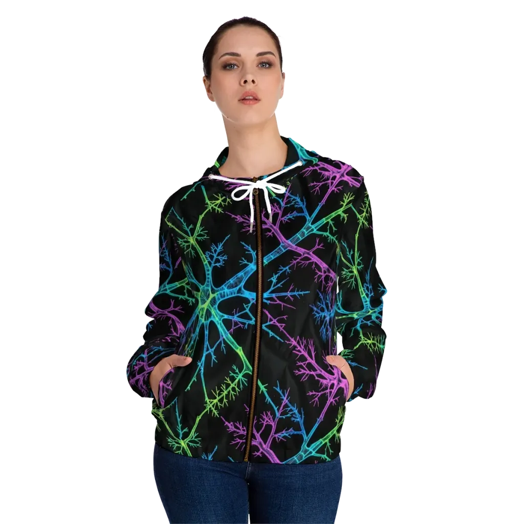 Ultraviolet Branch on Women's Full-Zip Hoodie — Front On Person