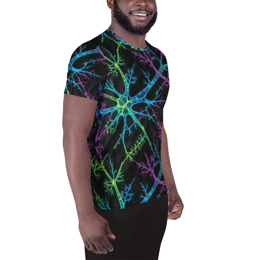 Ultraviolet Branch on Men's Athletic T-Shirt — Right
