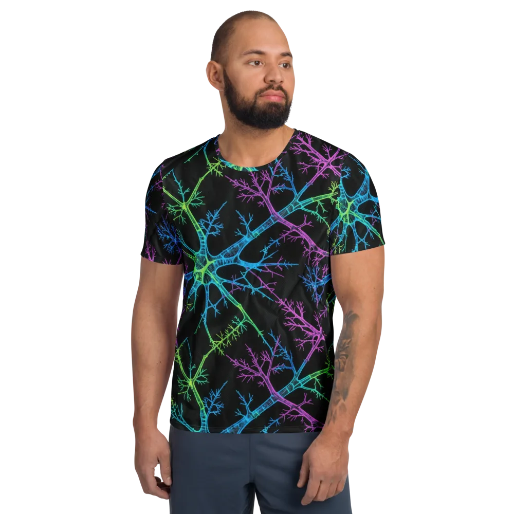 Ultraviolet Branch on Men's Athletic T-Shirt — Front