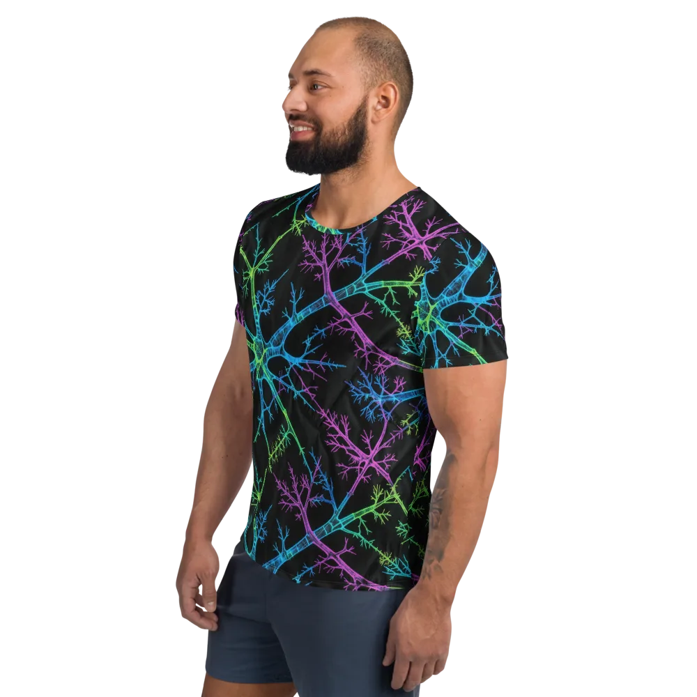 Ultraviolet Branch on Men's Athletic T-Shirt — Left