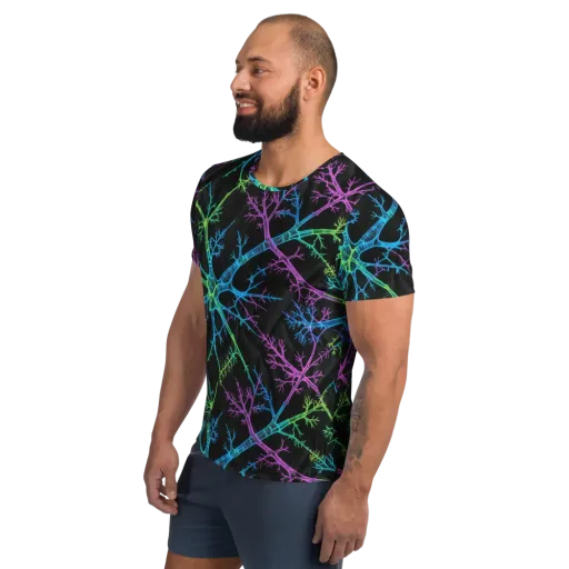 Ultraviolet Branch on a Men's Athletic T-Shirt