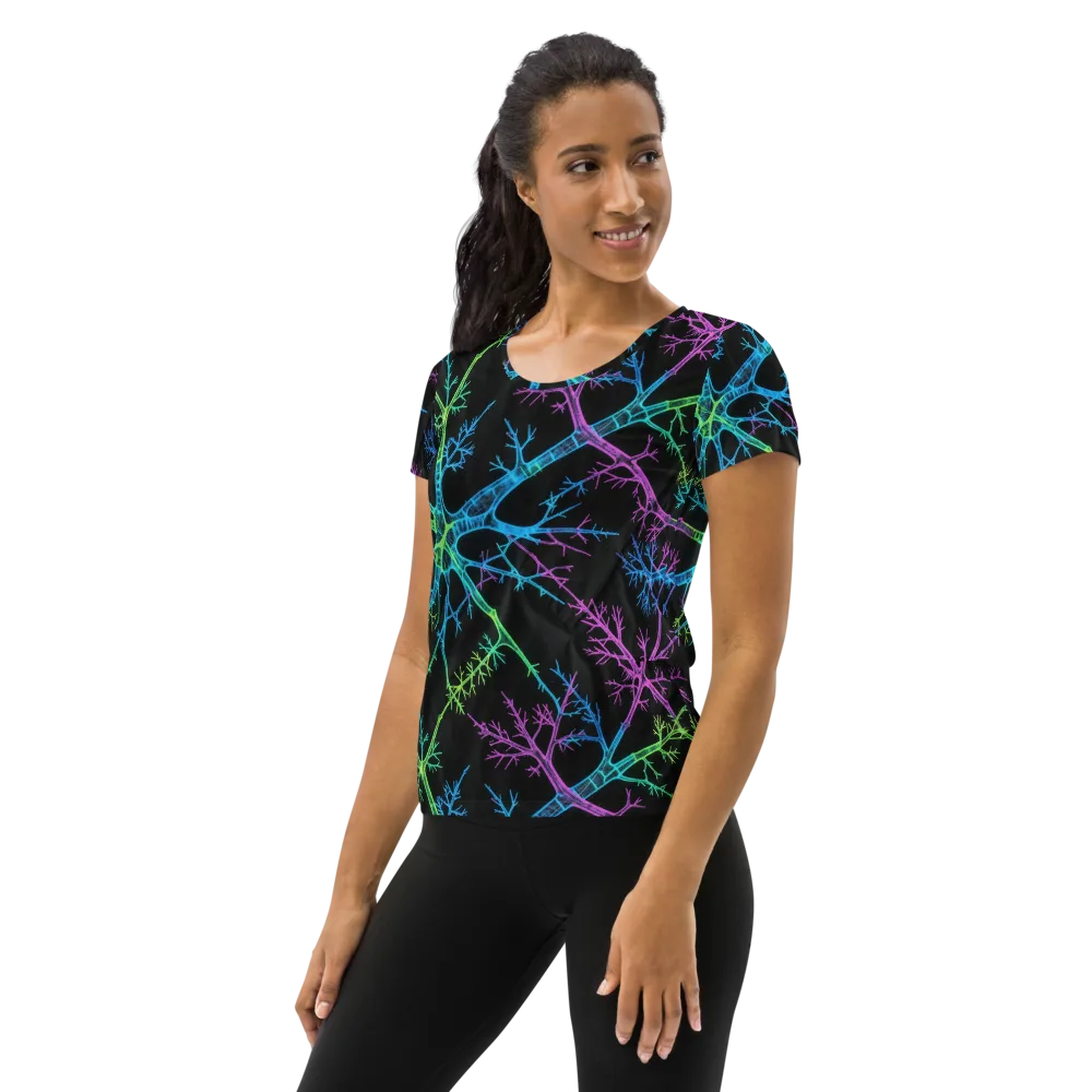 Ultraviolet Branch on Women's Athletic T-Shirt — Left