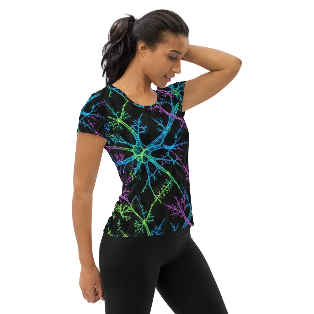 Ultraviolet Branch on Women's Athletic T-Shirt — Right