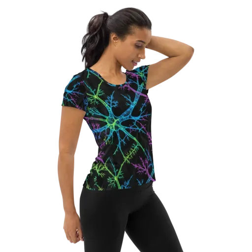 Ultraviolet Branch on a Women's Athletic T-Shirt