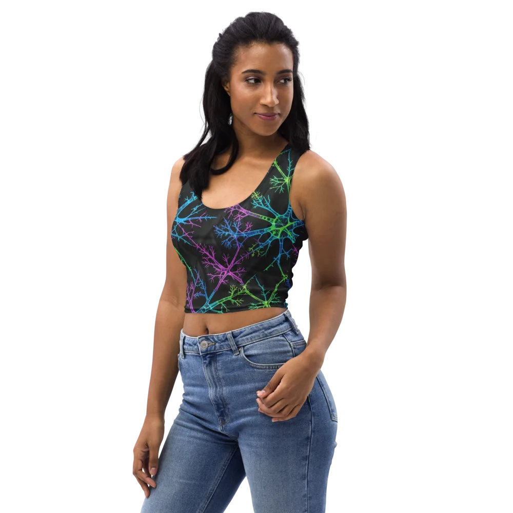 Ultraviolet Branch on Crop Top — Left Front