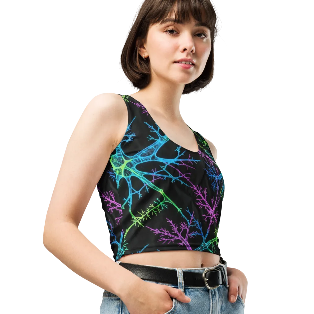 Ultraviolet Branch on Crop Top — Right Front