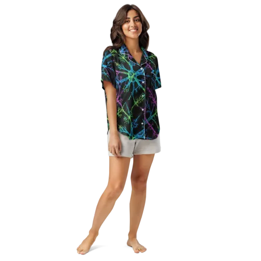 Ultraviolet Branch on a Women's Short Sleeve Pajama Top