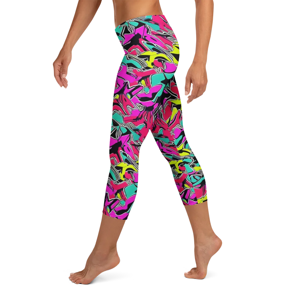 Turbo Kaleidoscope on Capri Leggings — Left