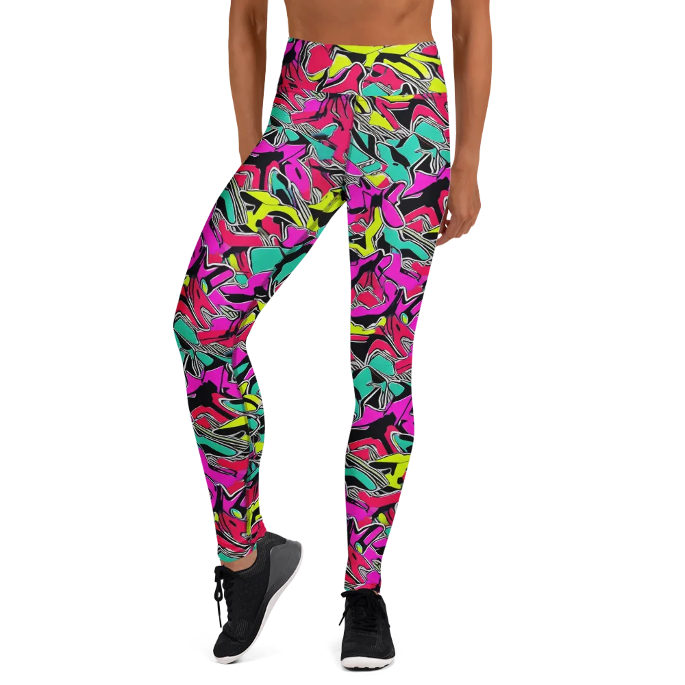 Turbo Kaleidoscope on Yoga Leggings — Front