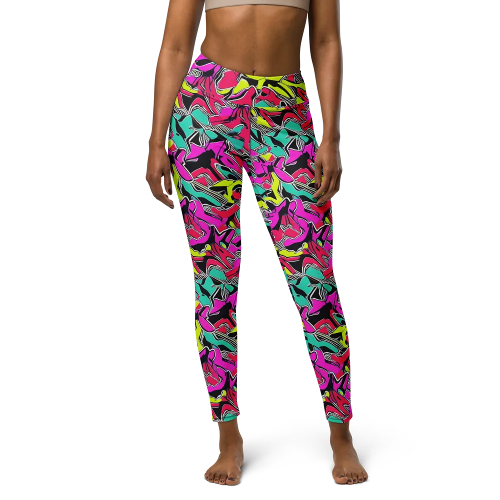 Turbo Kaleidoscope on Yoga Leggings — Front