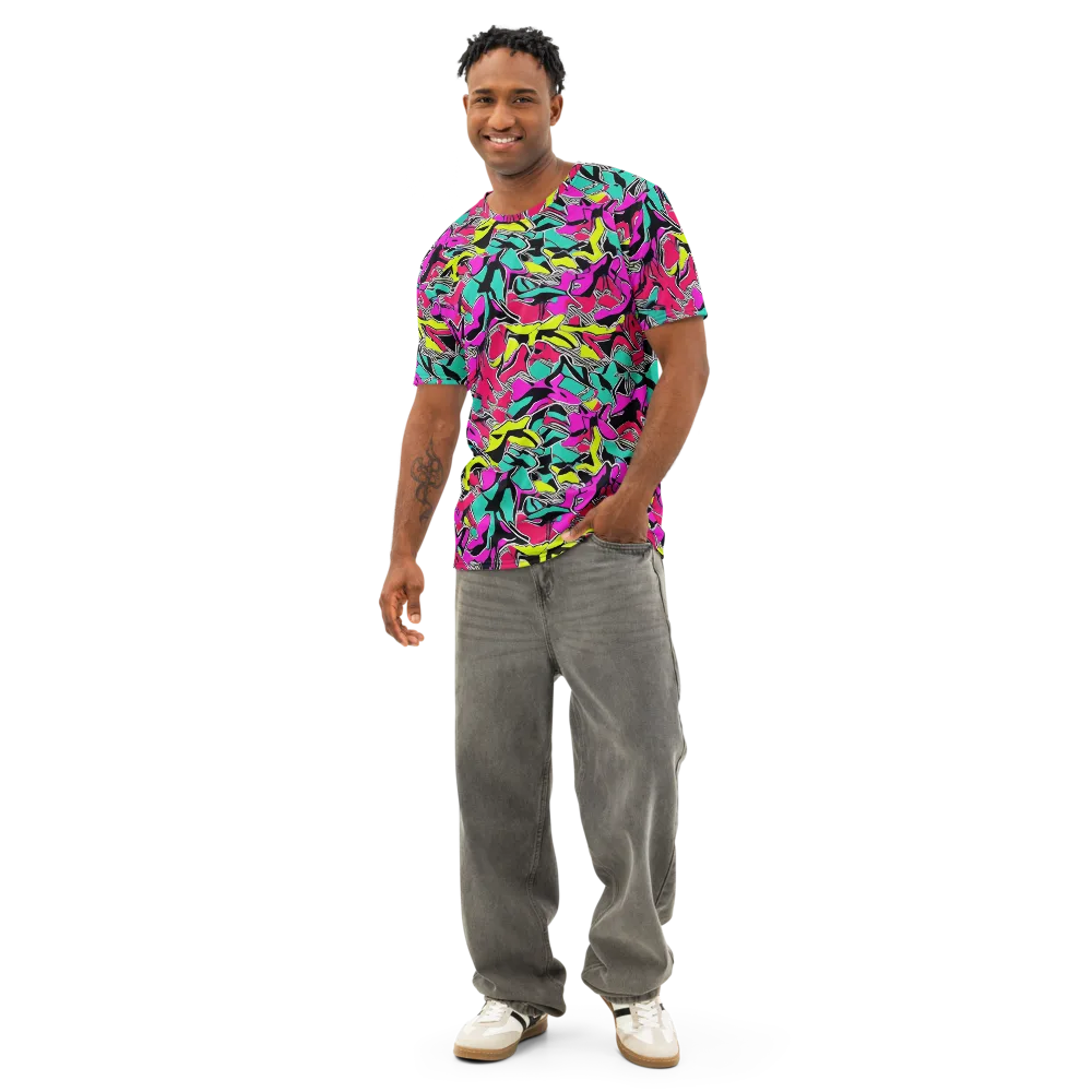 Turbo Kaleidoscope on Men's Cotton Crew Neck T-Shirt — Front