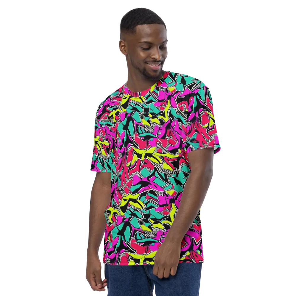 Turbo Kaleidoscope on Men's Crew Neck T-Shirt — Left