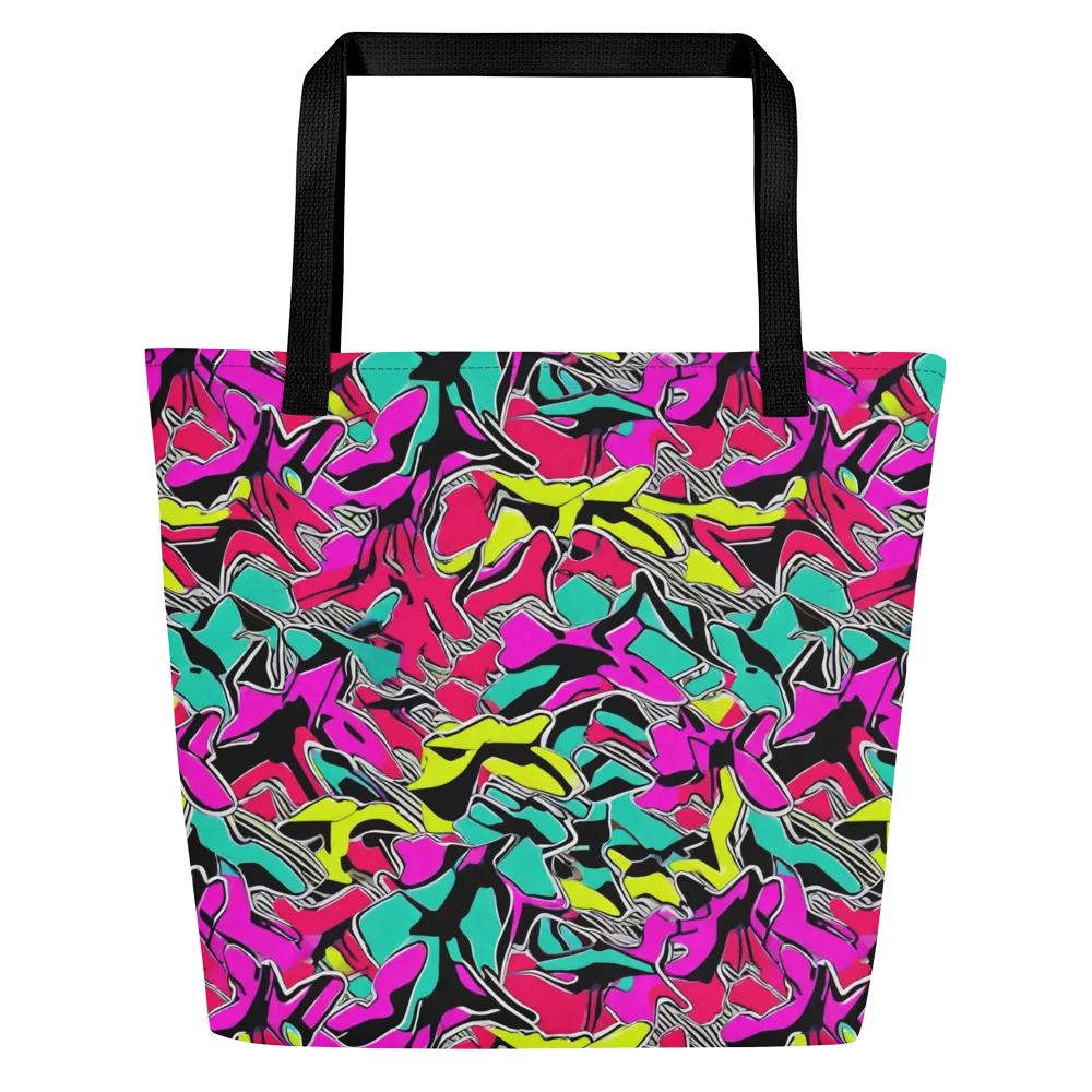 Turbo Kaleidoscope on Large Tote Bag W/ Pocket — Front