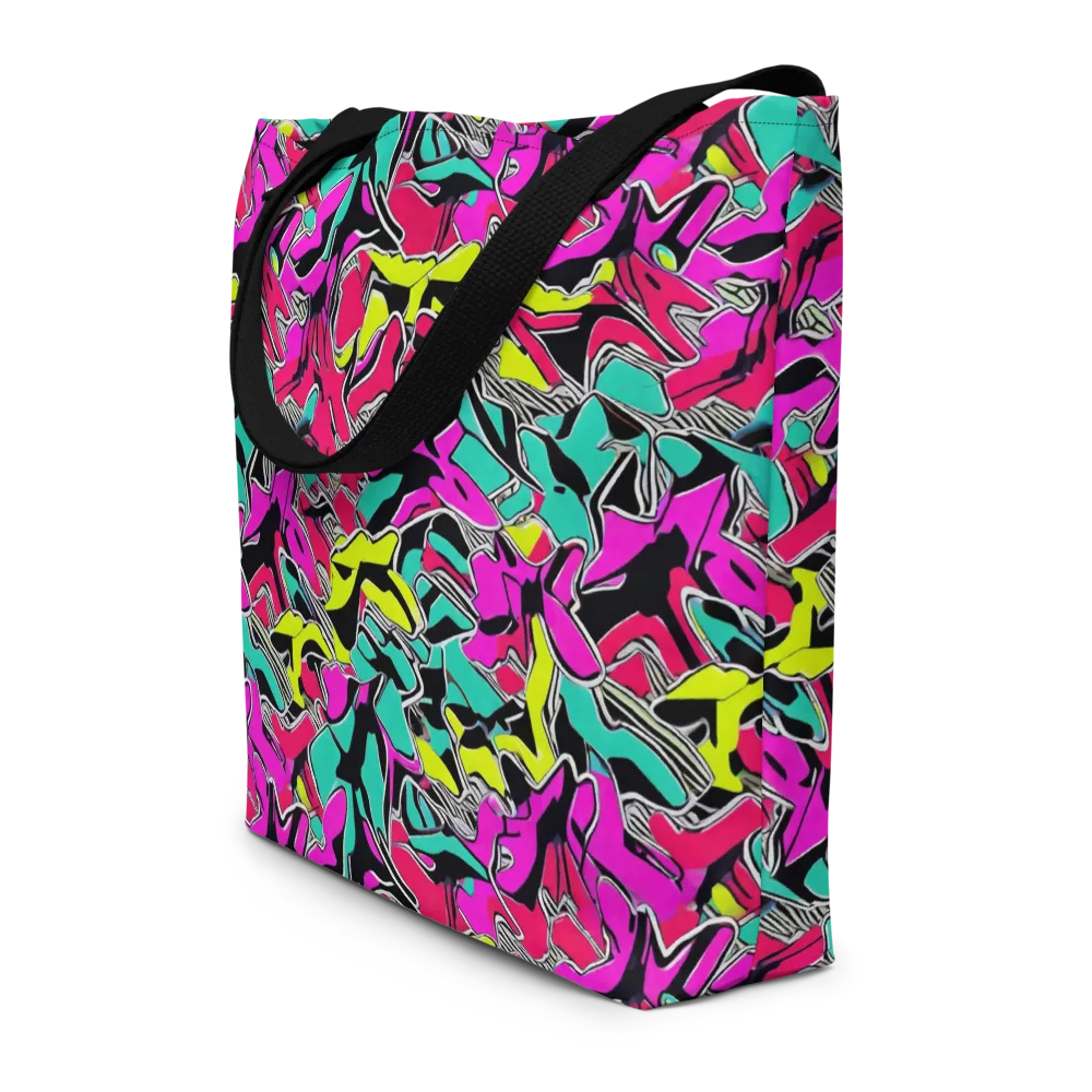 Turbo Kaleidoscope on Large Tote Bag W/ Pocket — Front