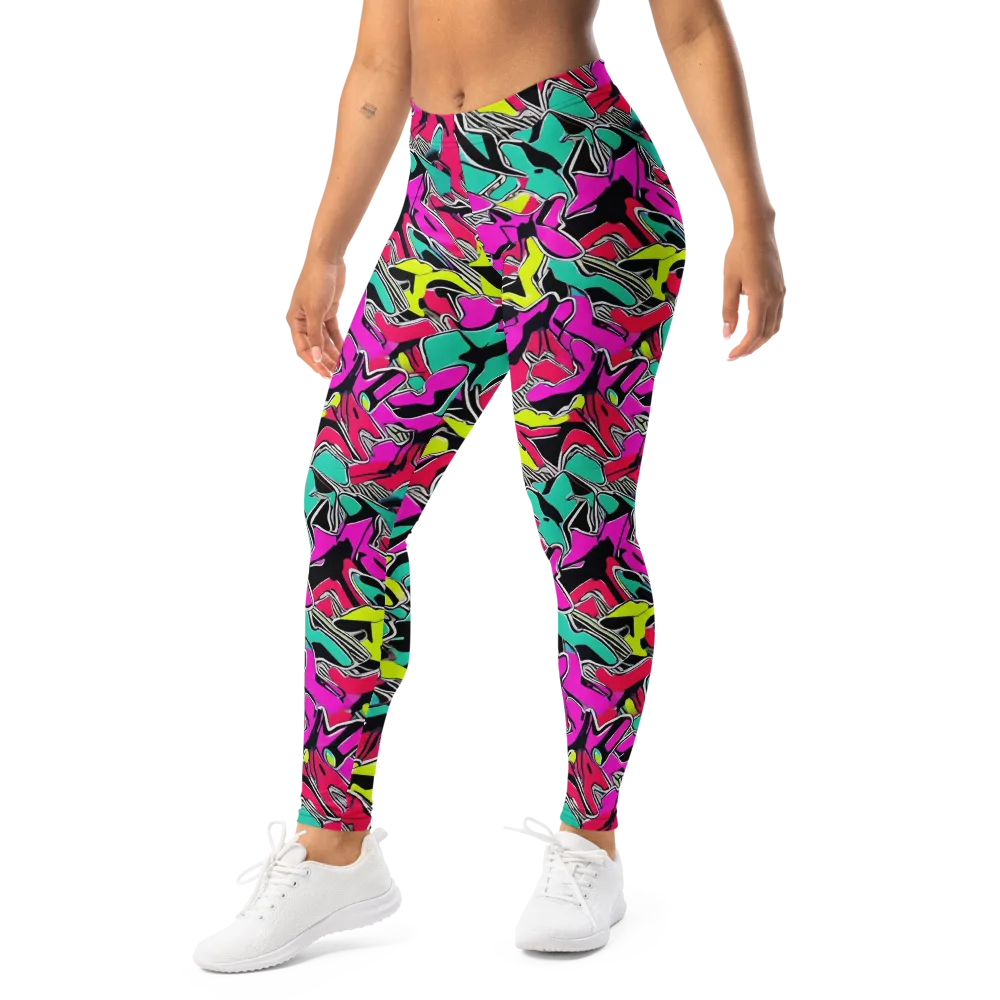 Turbo Kaleidoscope on Leggings — Left Front
