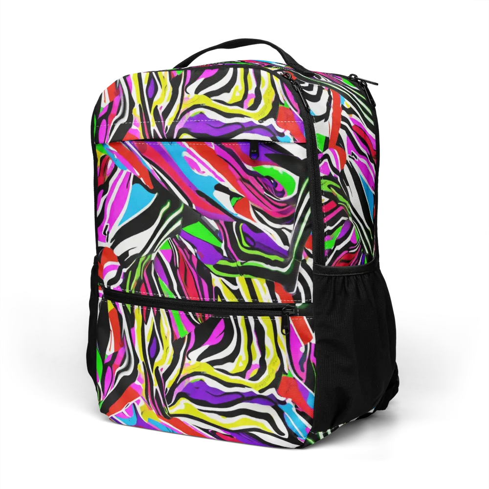 Neon Zebra Current on Utility Backpack — Left Front