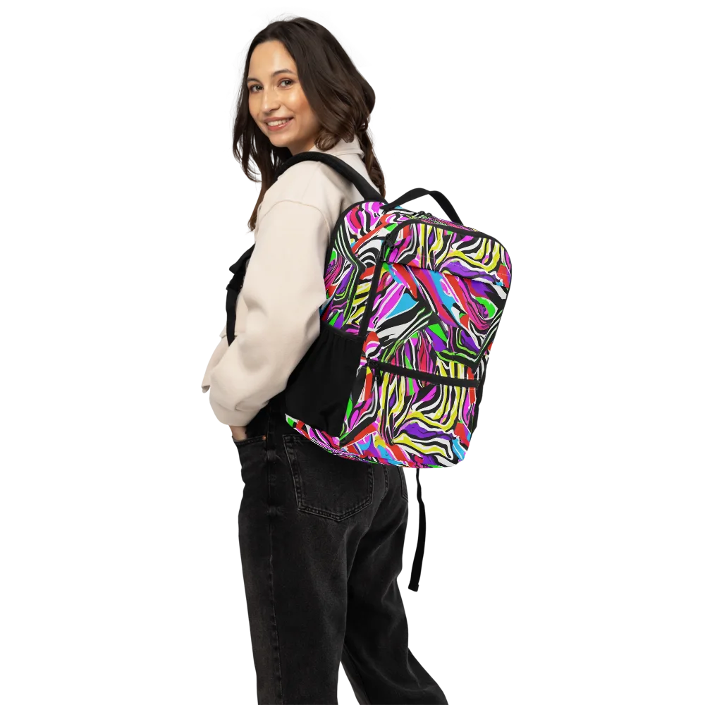 Neon Zebra Current on Utility Backpack — Back