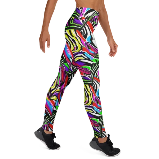 Neon Zebra Current on a Yoga Leggings