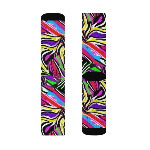 Neon Zebra Current on a Socks