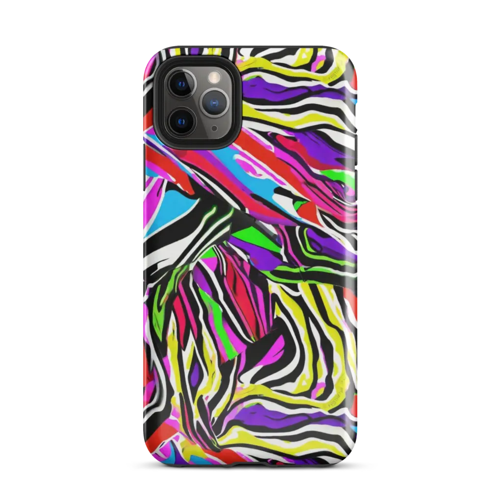 Neon Zebra Current on Tough Case for iPhone® — Front