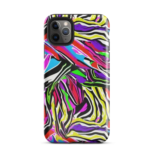 Neon Zebra Current on a Tough Case for iPhone®