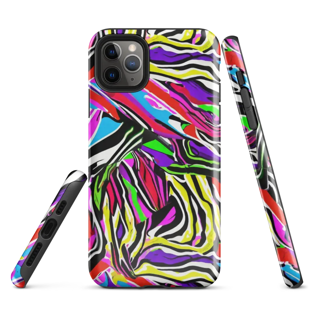 Neon Zebra Current on Tough Case for iPhone® — Front