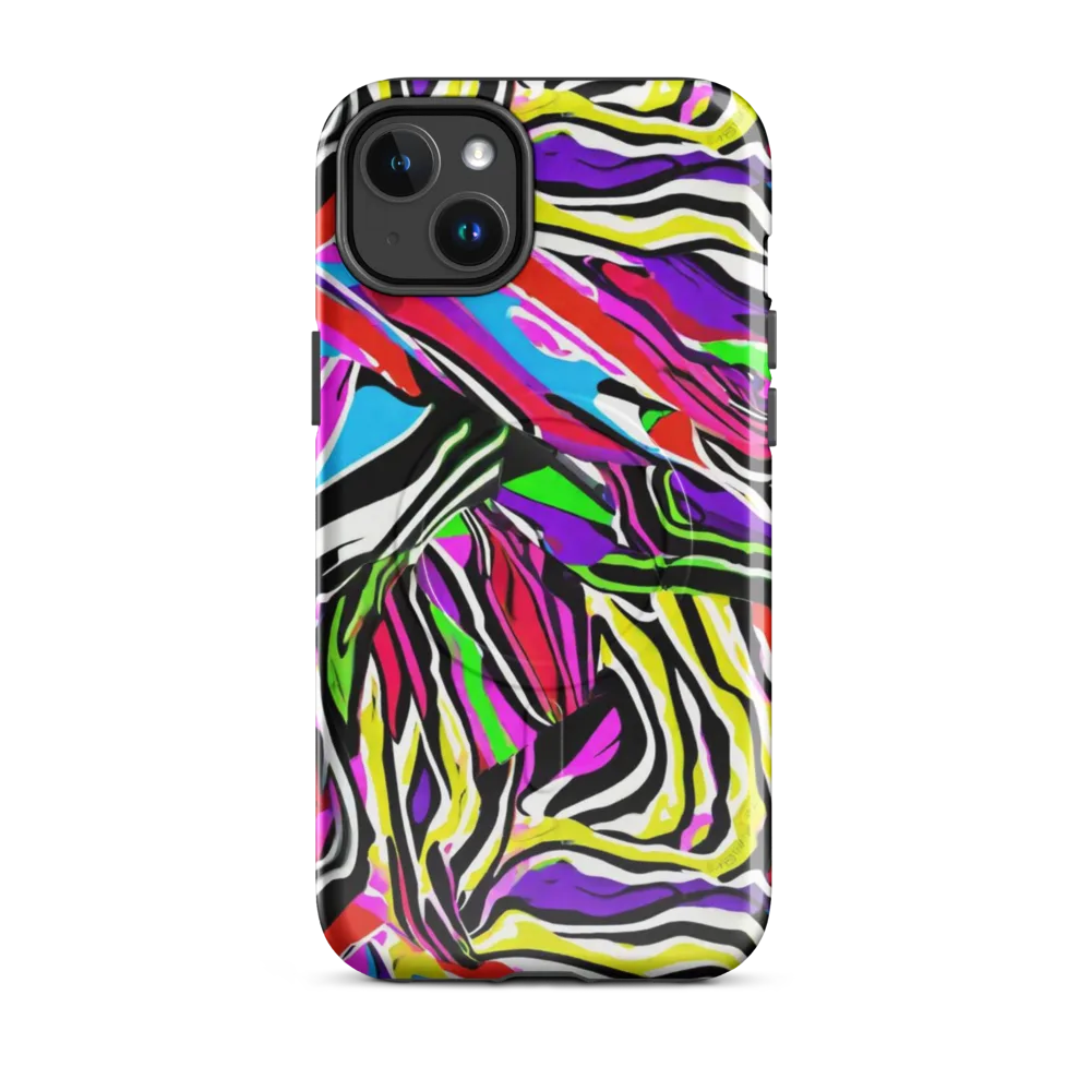 Neon Zebra Current on MagSafe Tough Case for iPhone® — Front