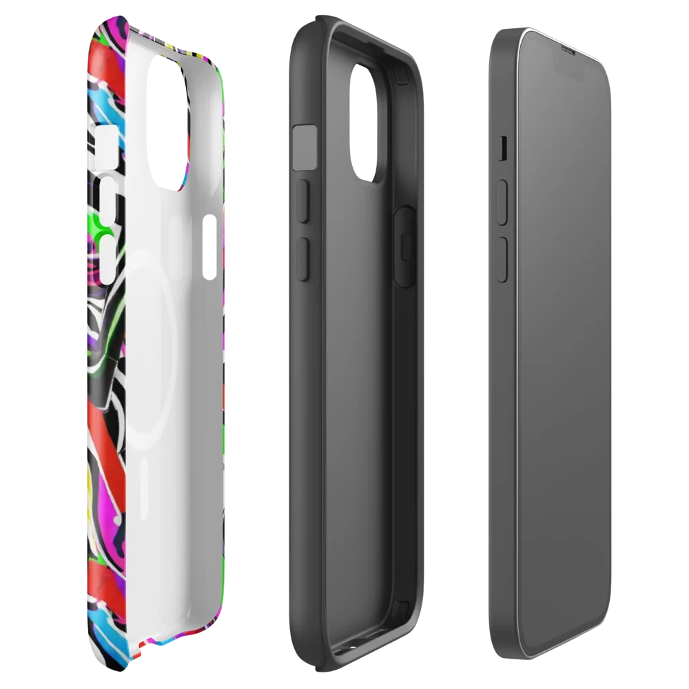 Neon Zebra Current on MagSafe Tough Case for iPhone® — Front