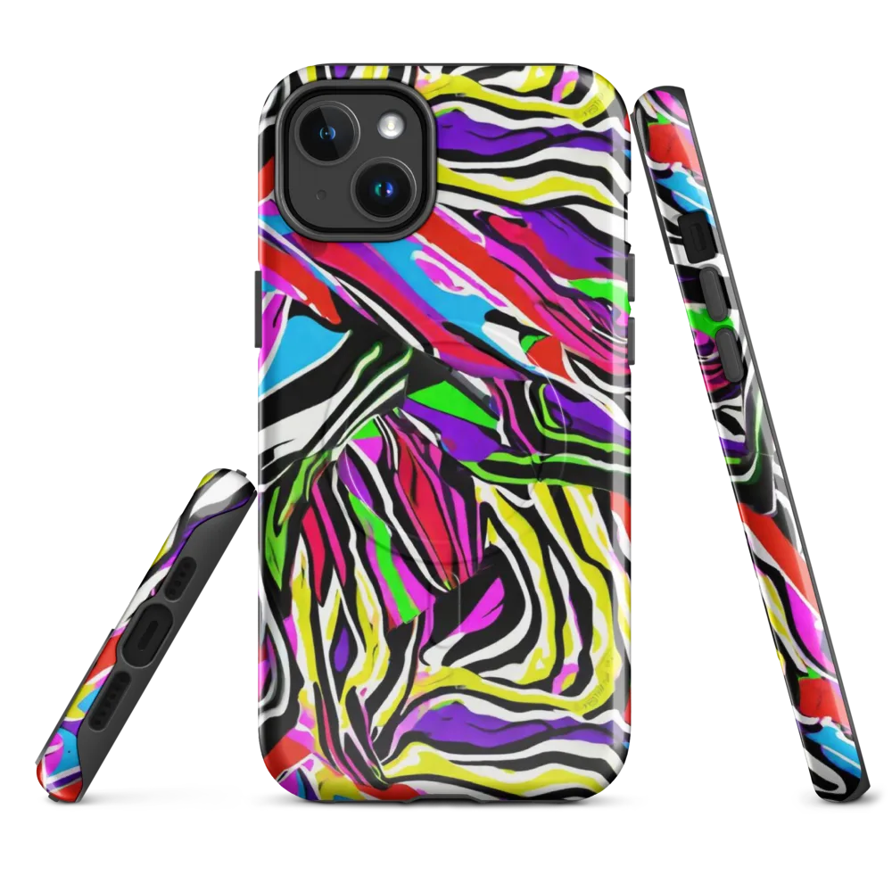Neon Zebra Current on MagSafe Tough Case for iPhone® — Front