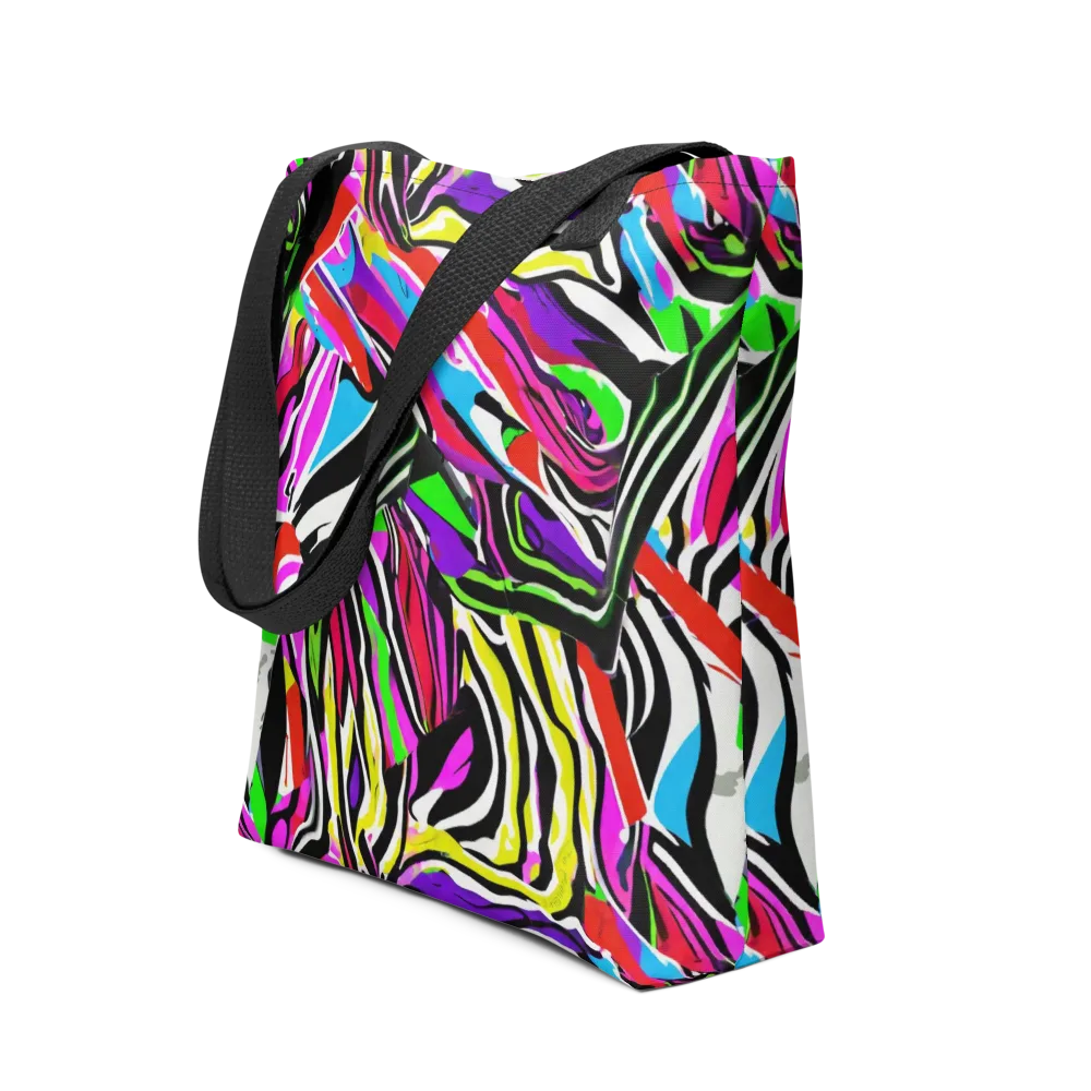 Neon Zebra Current on Tote Bag — Front