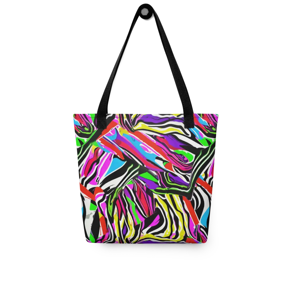 Neon Zebra Current on Tote Bag — Front