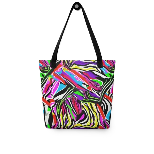 Neon Zebra Current on a Tote Bag