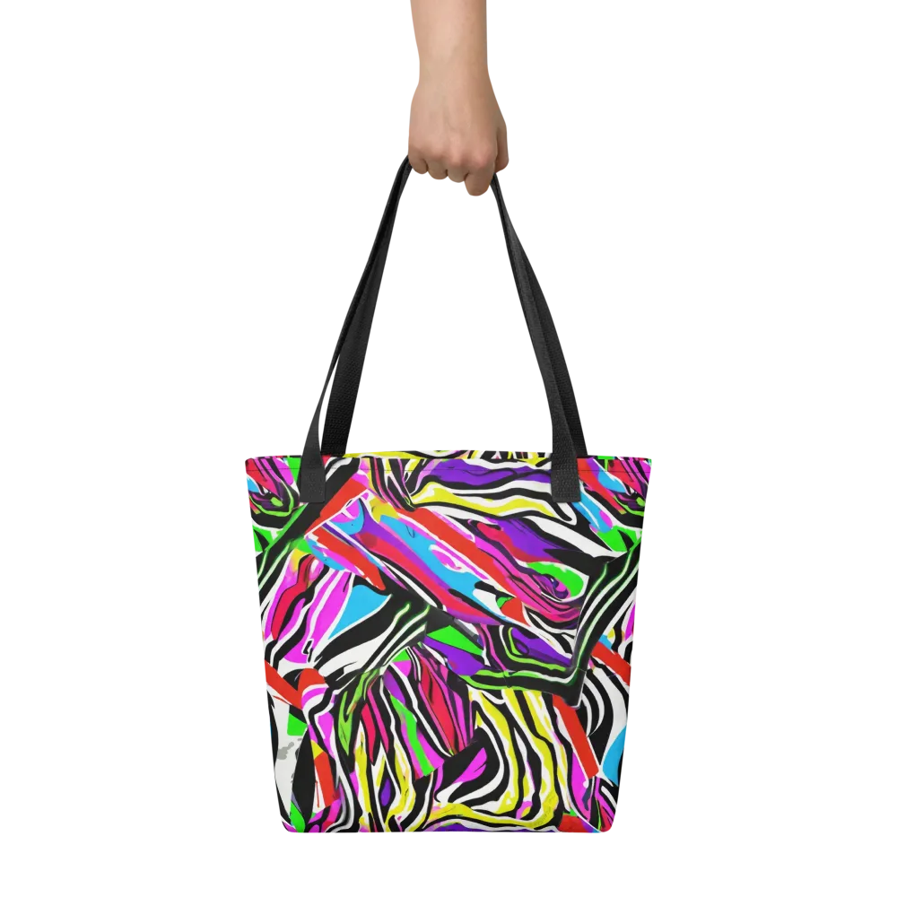 Neon Zebra Current on Tote Bag — Front