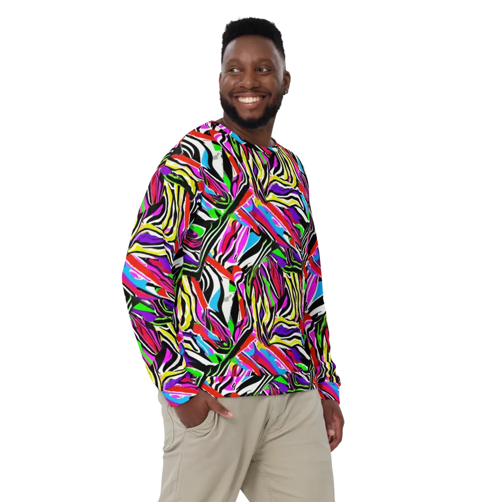 Neon Zebra Current on Sweatshirt — Front