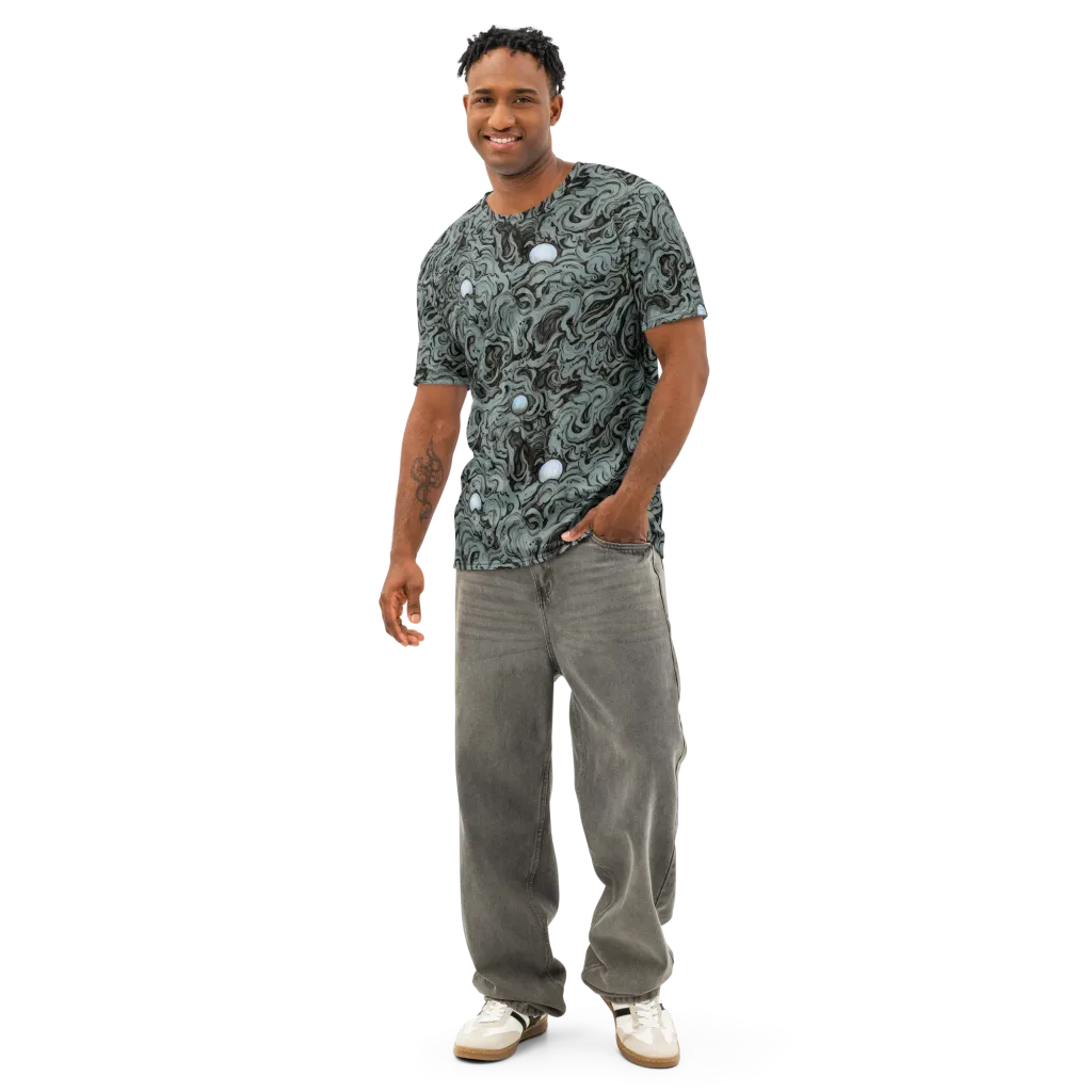 Caruso Swirl on Men's Cotton Crew Neck T-Shirt — Front