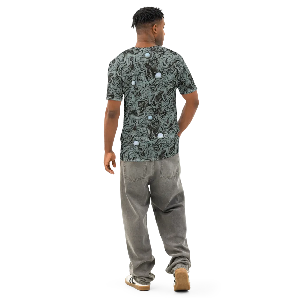 Caruso Swirl on Men's Cotton Crew Neck T-Shirt — Back