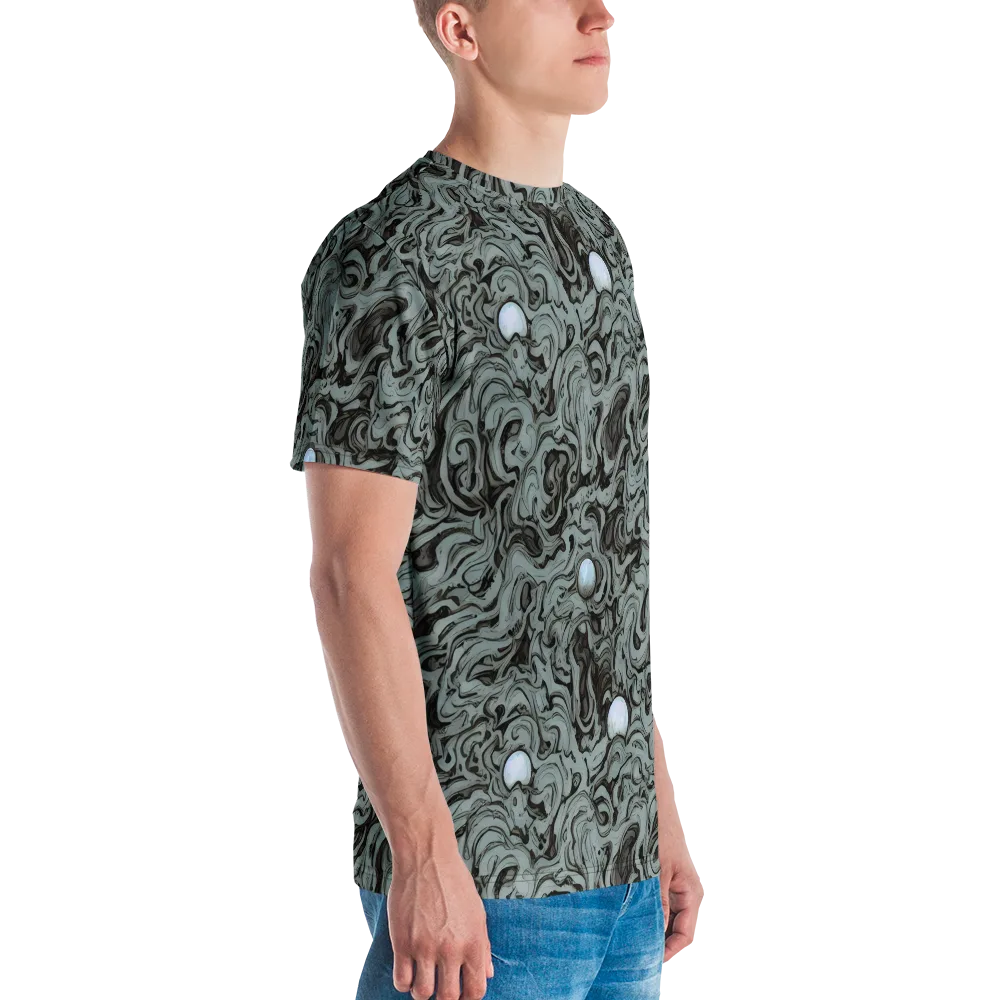 Caruso Swirl on Men's Crew Neck T-Shirt — Right