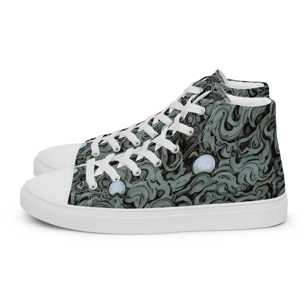 Caruso Swirl on Men's High Top Canvas Shoes — Left