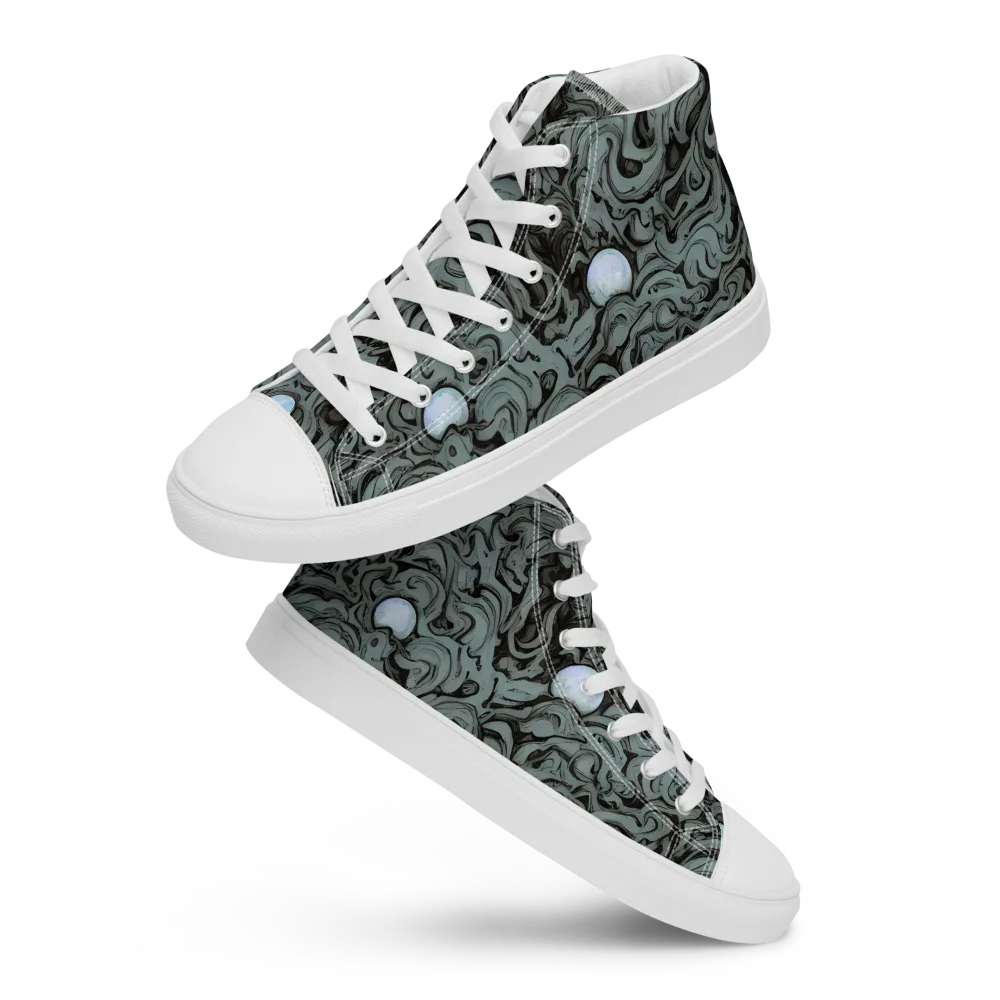 Caruso Swirl on Men's High Top Canvas Shoes — Front
