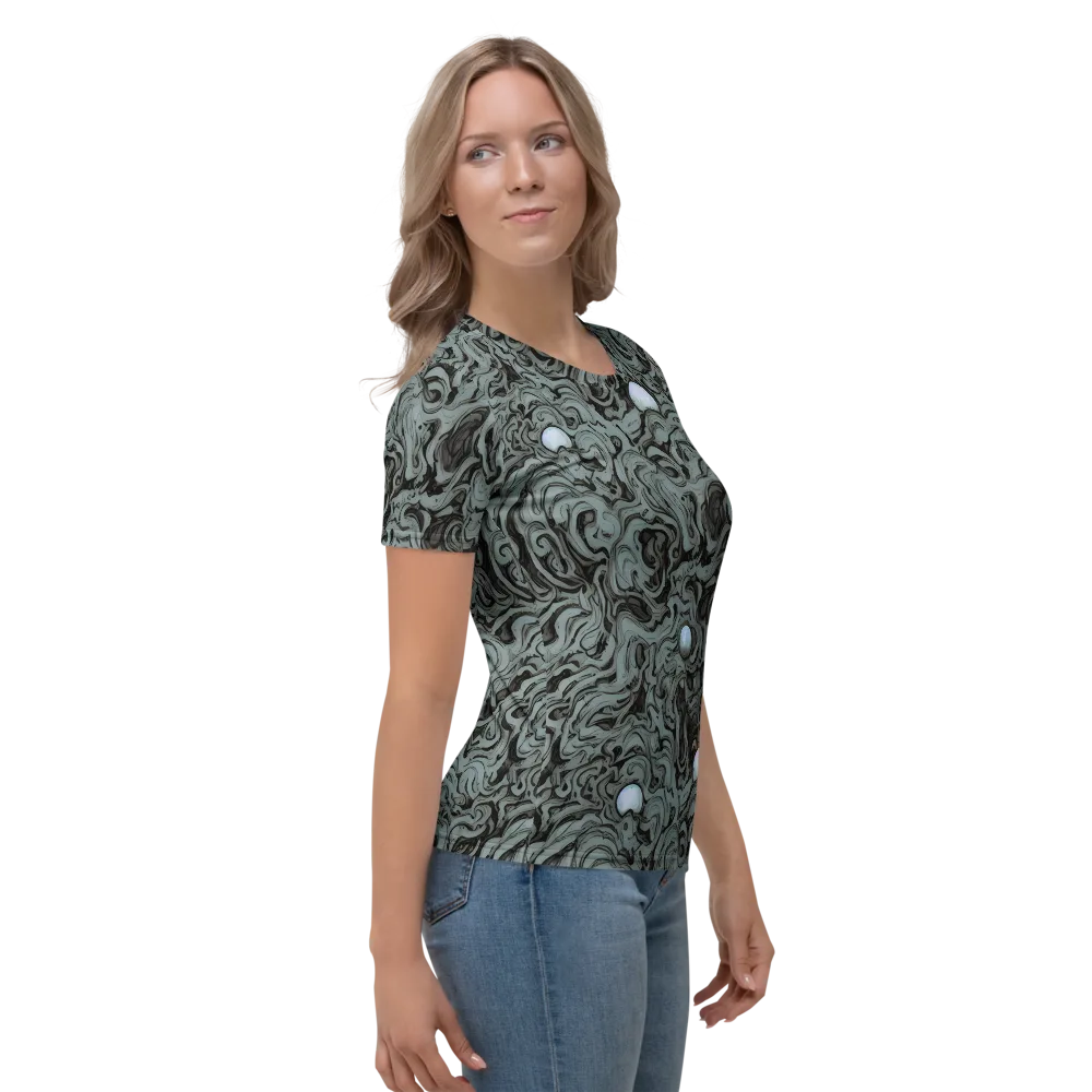 Caruso Swirl on Women's Crew Neck T-Shirt — Right