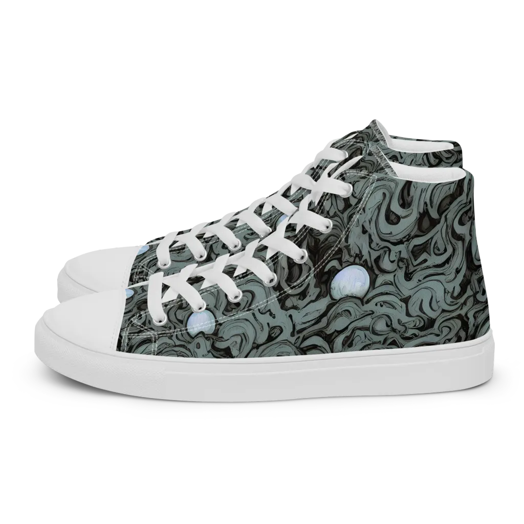 Caruso Swirl on Women's High Top Canvas Shoes — Left