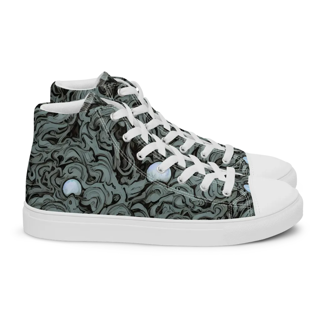 Caruso Swirl on Women's High Top Canvas Shoes — Right